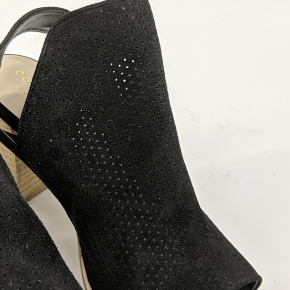 COLE HAAN Leather Peep Toe Slingback Booties - Picture 2 of 9